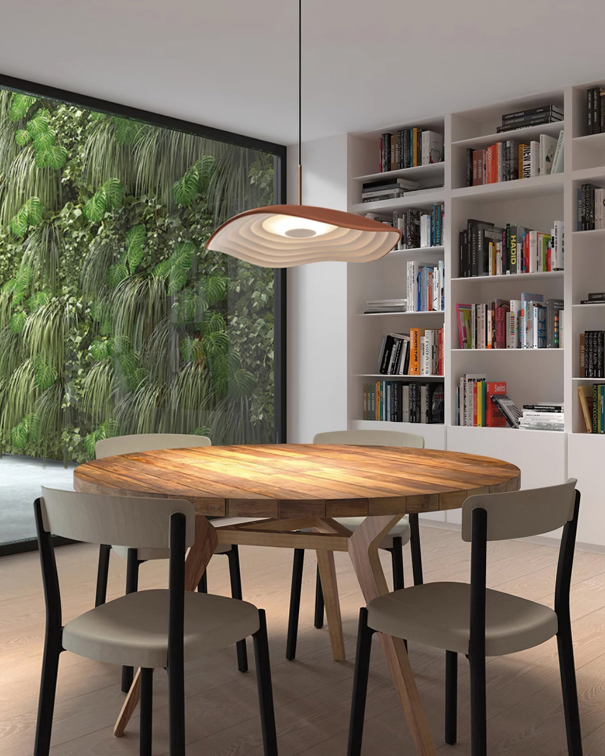 Mariva Pendant Lamp Wave Shape Gold Accent-Neutral Decor