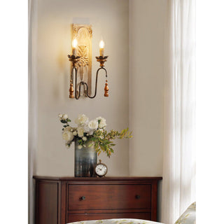 Elsoris Applique Murale Bois Métal Luxe Postmoderne