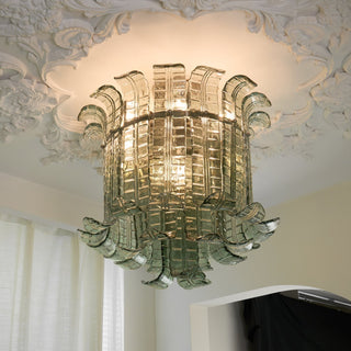 Aurora Lampe de Plafond en Verre Murano Pétale Vintage