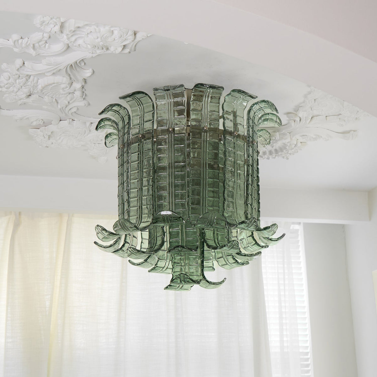Veyrine Lampe de Plafond en Verre Murano Pétale Vintage