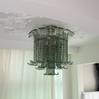 Aurora Lampe de Plafond en Verre Murano Pétale Vintage