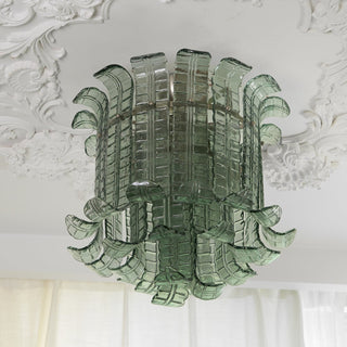 Aurora Lampe de Plafond en Verre Murano Pétale Vintage