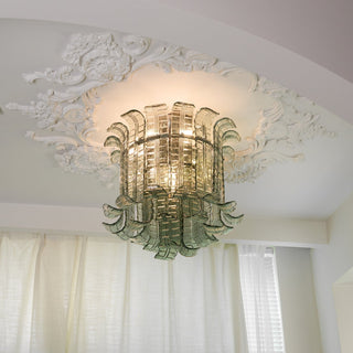 Aurora Lampe de Plafond en Verre Murano Pétale Vintage