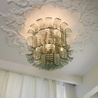 Aurora Lampe de Plafond en Verre Murano Pétale Vintage