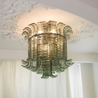 Aurora Lampe de Plafond en Verre Murano Pétale Vintage