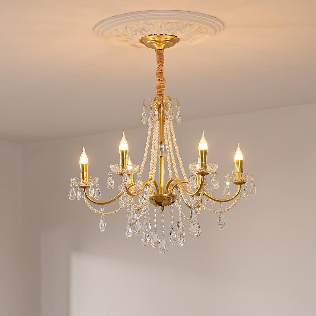 Elysion Gold Crystal Chandelier-Neutral Decor