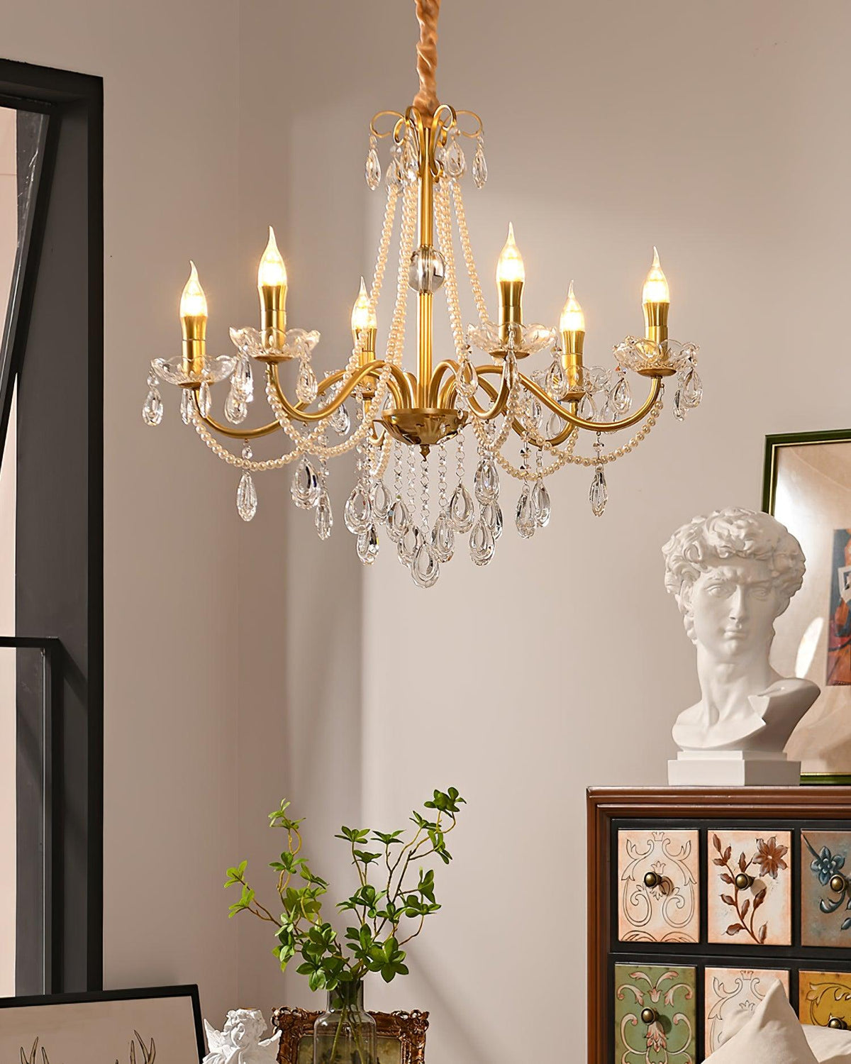 Elysion Gold Crystal Chandelier-Neutral Decor