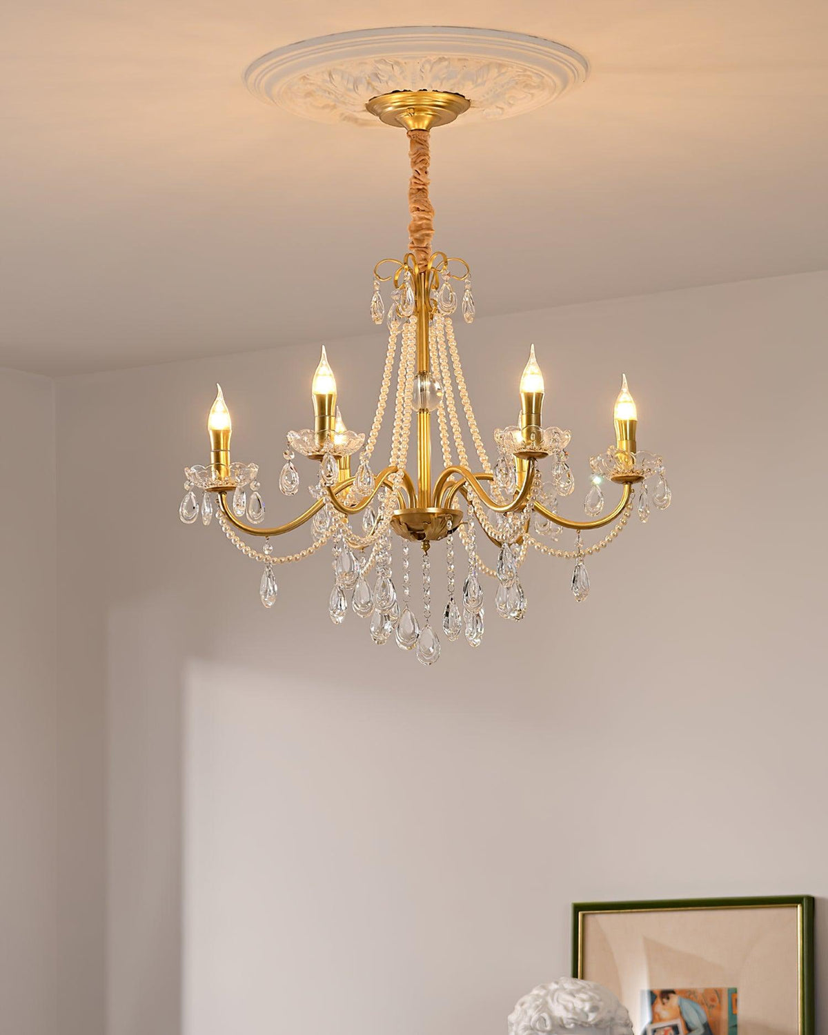 Elysion Gold Crystal Chandelier-Neutral Decor