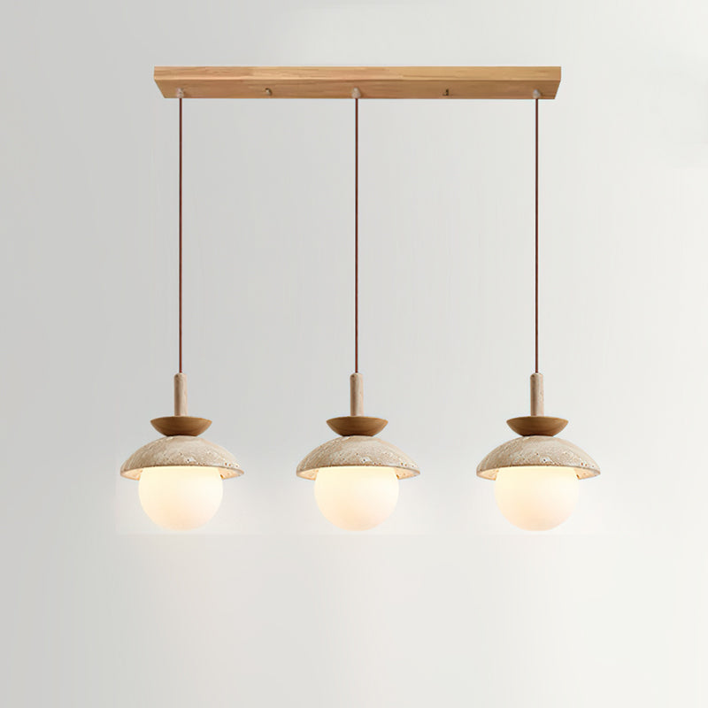 The warm glow of the Valerie Pendant Light when turned on.