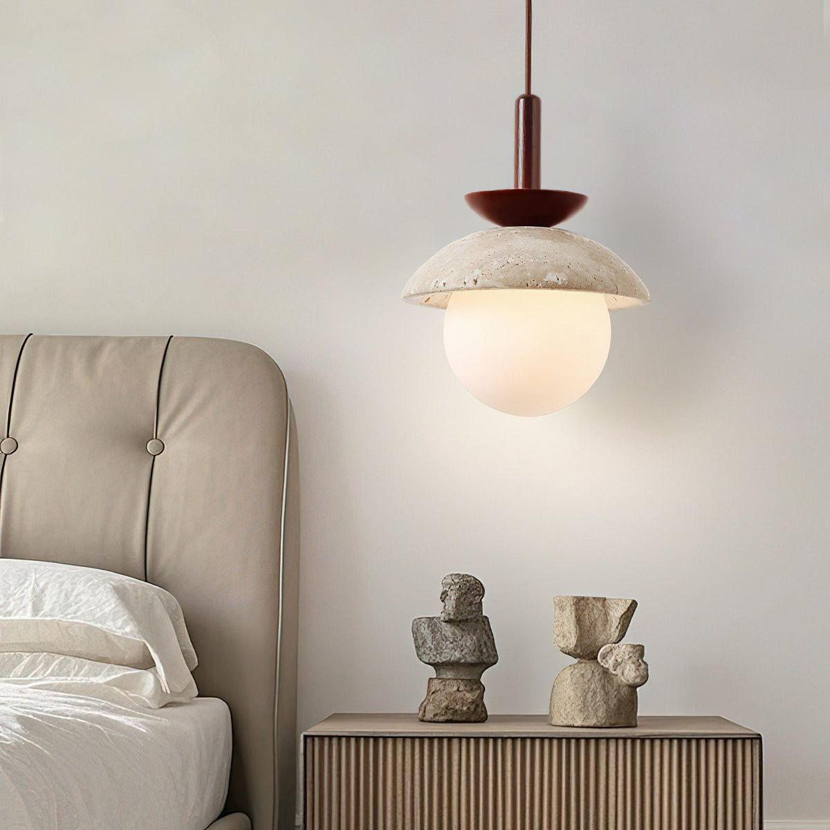 Valerie Pendant Light shown in the 'Wood color' finish.