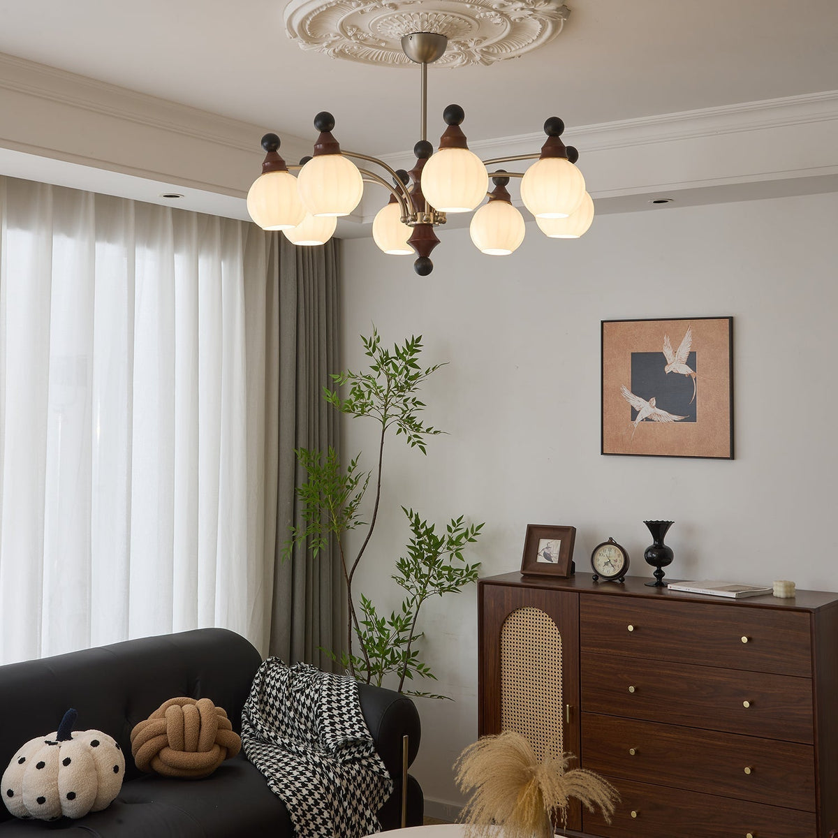 Casalis Lustre en Bois Traditionnel