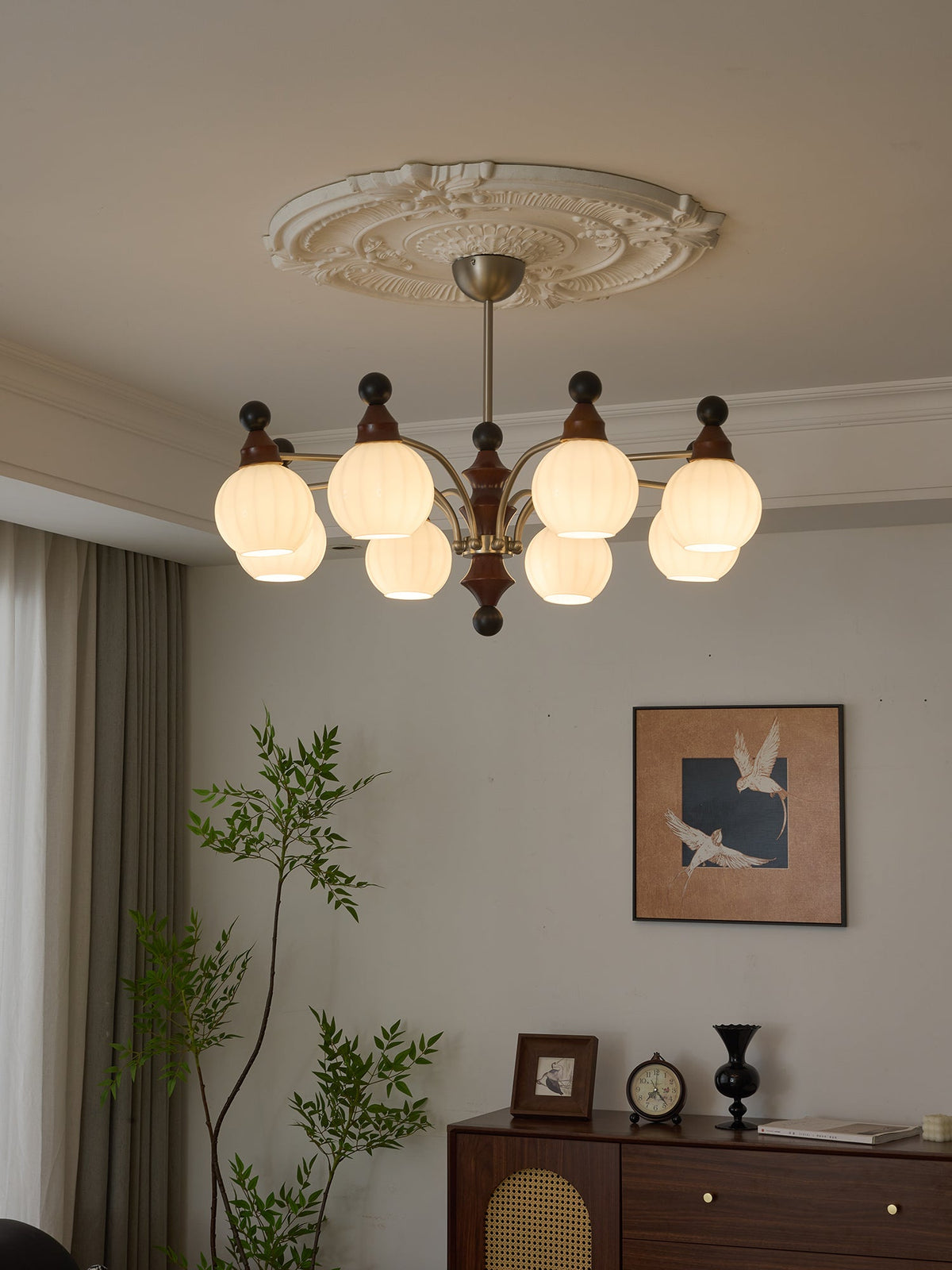 Casalis Lustre en Bois Traditionnel