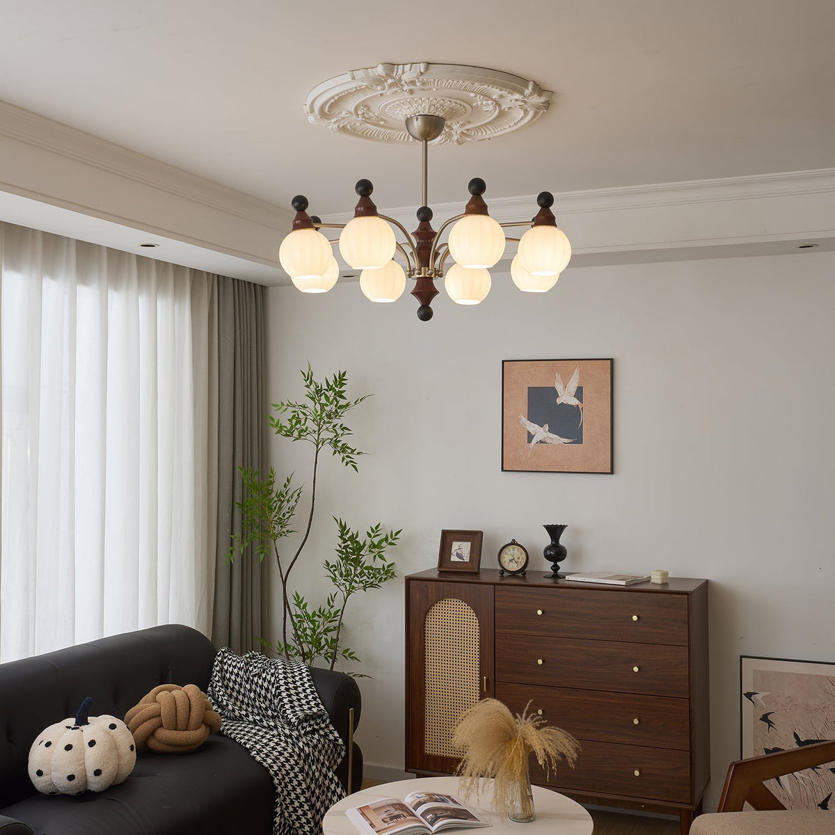 Casalis Lustre en Bois Traditionnel