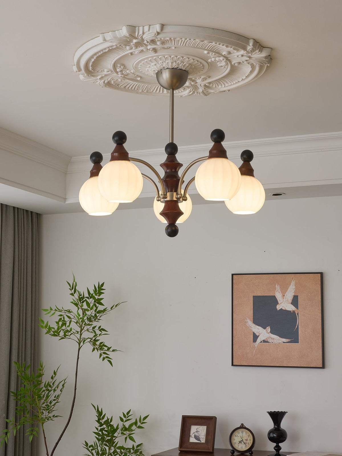 Casalis Lustre en Bois Traditionnel
