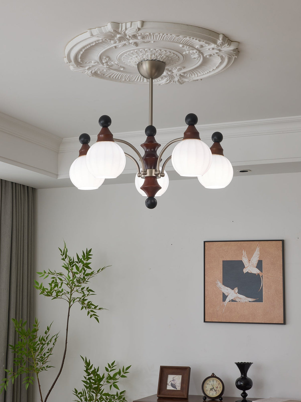 Casalis Lustre en Bois Traditionnel