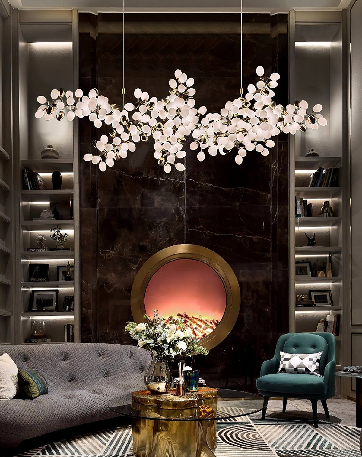 Cithaila Lustre Postmoderne De Luxe En Métal Et Verre