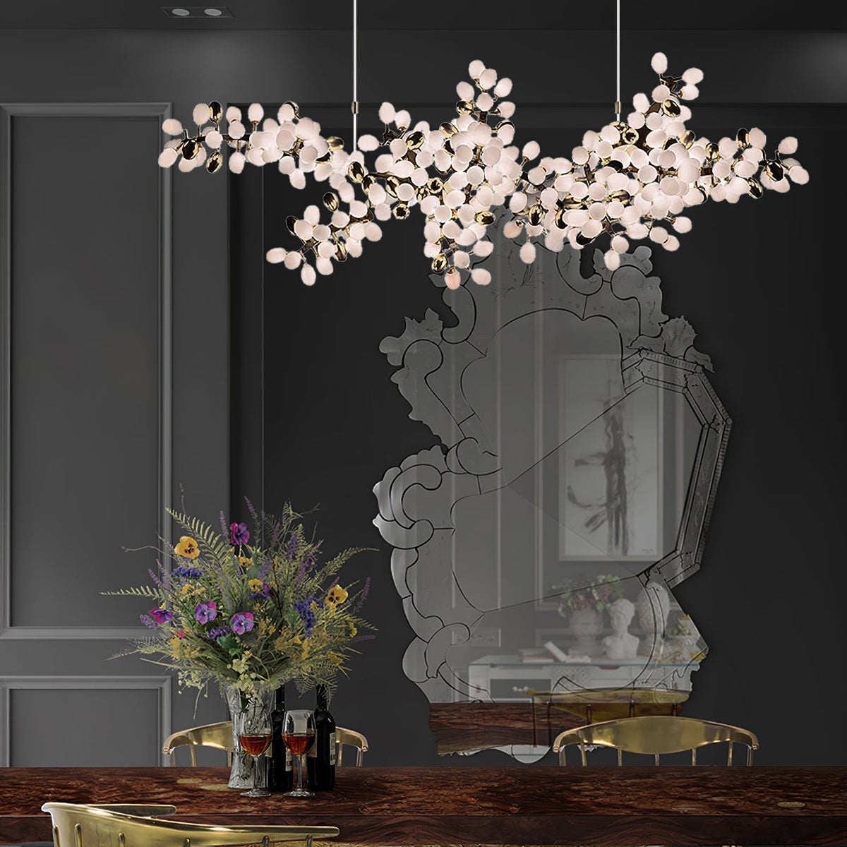 Cithaila Lustre Postmoderne De Luxe En Métal Et Verre
