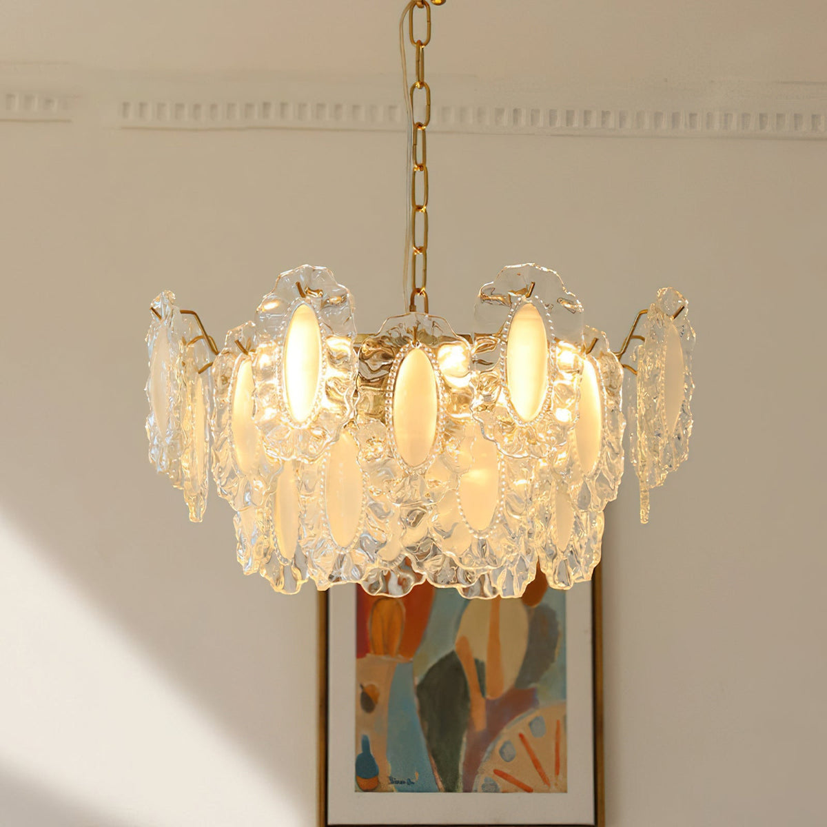 Small size Varvara Glass Chandelier (15.7" diameter).