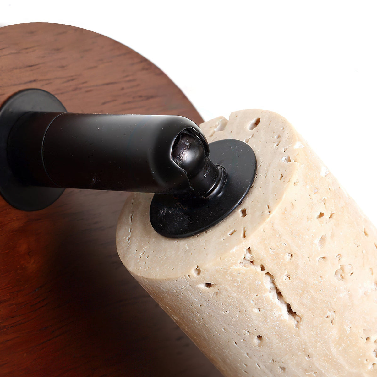 Veda Wall Lamp shown in the natural Wood color finish.