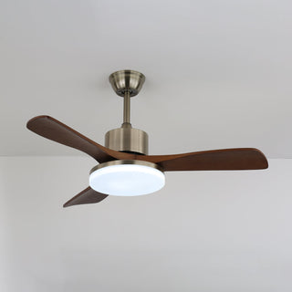 Plafonnier Ventilateur Selora en Laiton et Bois