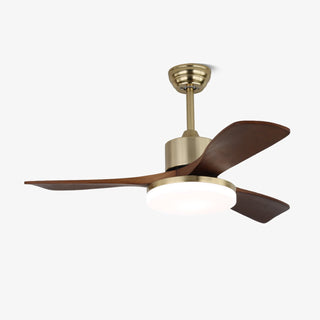 Plafonnier Ventilateur Selora en Laiton et Bois