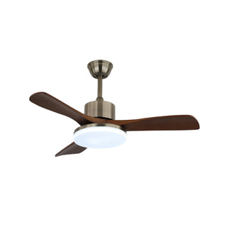 Plafonnier Ventilateur Selora en Laiton et Bois