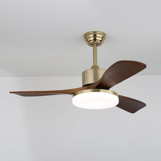 Plafonnier Ventilateur Selora en Laiton et Bois