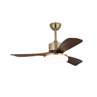 Plafonnier Ventilateur Selora en Laiton et Bois