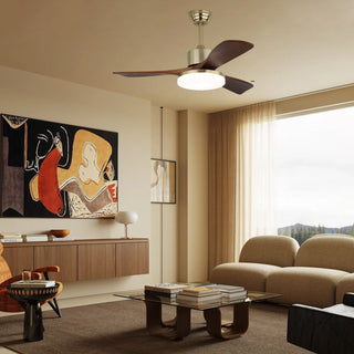 Plafonnier Ventilateur Selora en Laiton et Bois