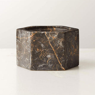 Vela Cube Marble Candle Holder-Neutral Decor