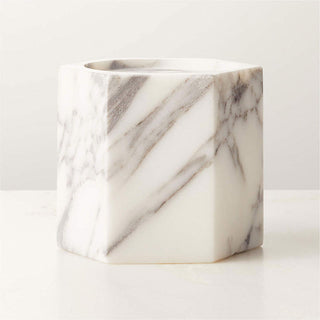 Vela Cube Marble Candle Holder-Neutral Decor