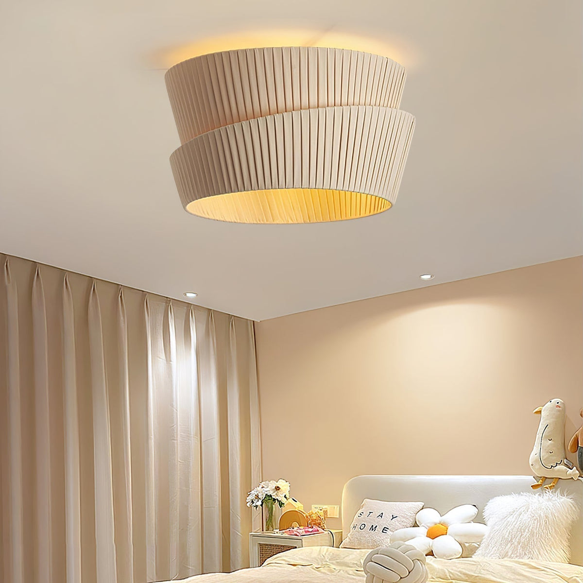 Fioreira Lampe Plafonnier en Tissu Naturel