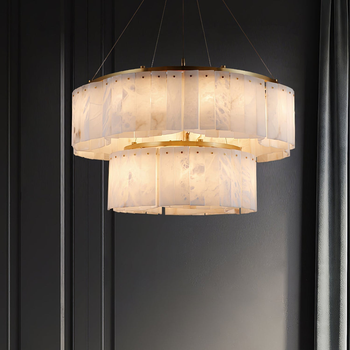 Ilveliel Suspension à Deux Niveaux en Albâtre