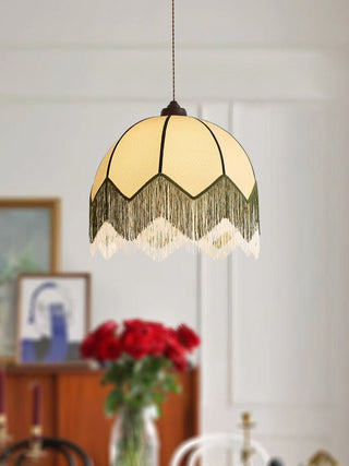 Velario Fringe Dome Pendant Light-Neutral Decor