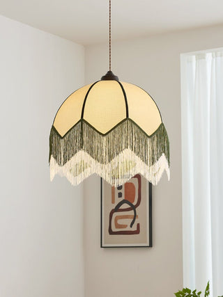 Velario Fringe Dome Pendant Light-Neutral Decor