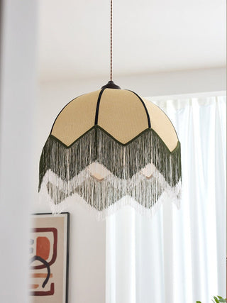 Velario Fringe Dome Pendant Light-Neutral Decor