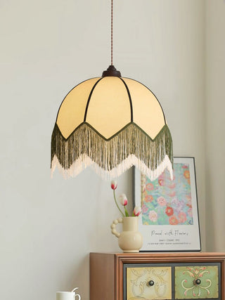Velario Fringe Dome Pendant Light-Neutral Decor