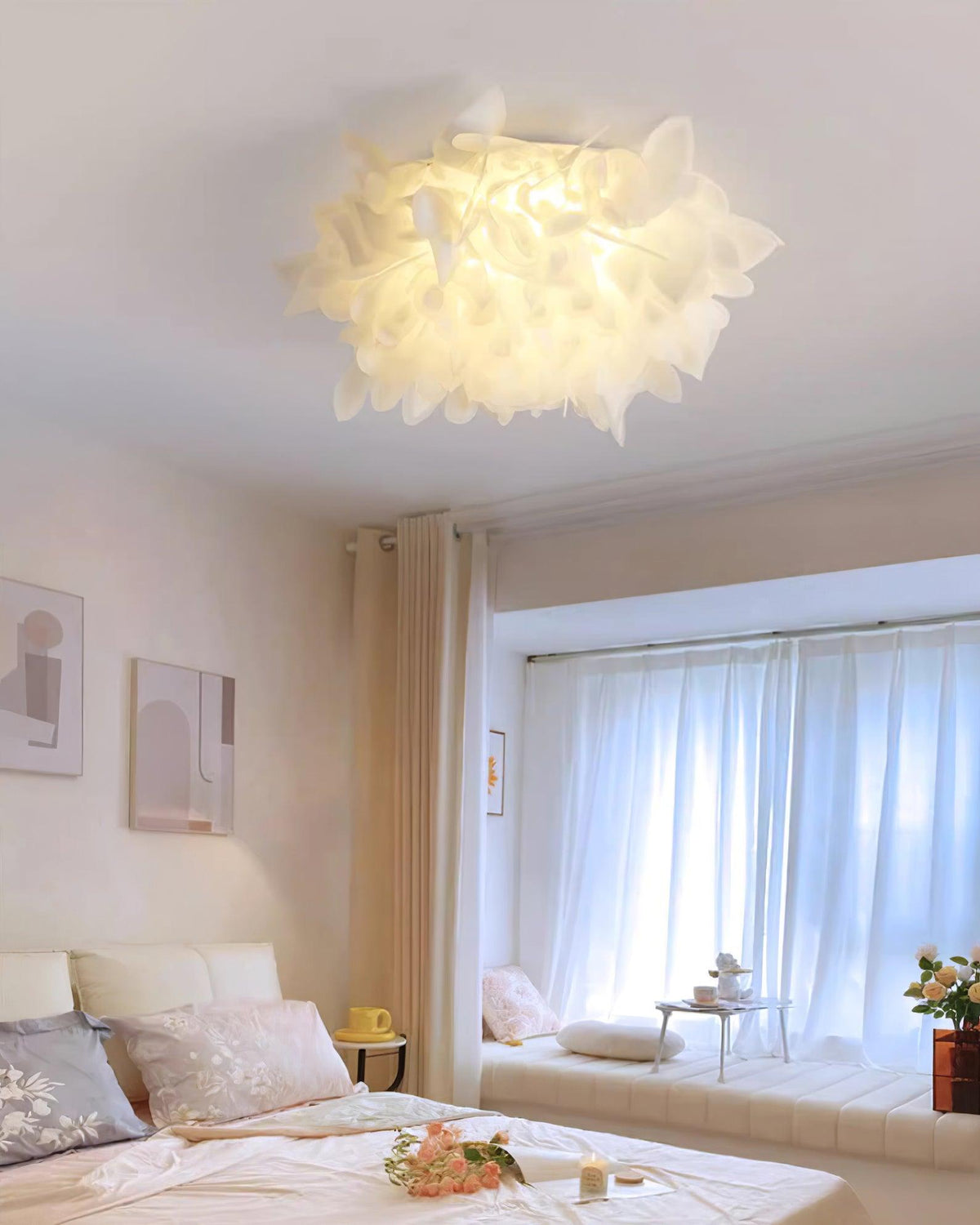Ceiling Lamp Sculpted Petal Cluster Artistic Modern Statement-Neutral Decor