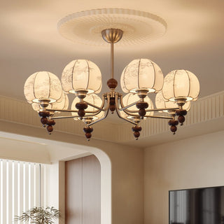 Comirisra Lustre Bois Tissu Pétale Traditionnel Premium