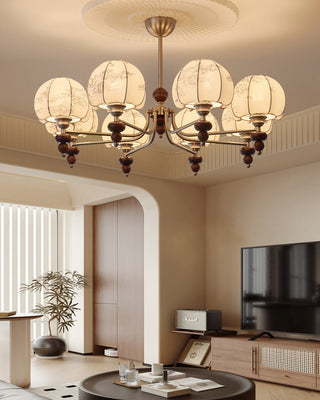 Comirisra Lustre Bois Tissu Pétale Traditionnel Premium