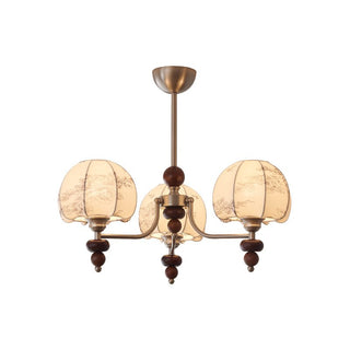 Comirisra Lustre Bois Tissu Pétale Traditionnel Premium