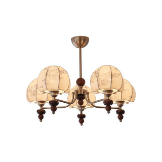 Comirisra Lustre Bois Tissu Pétale Traditionnel Premium
