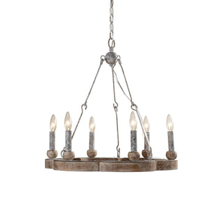 Mysilora Lustre Industriel Vintage Roue Bois Métal