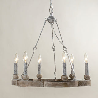 Mysilora Lustre Industriel Vintage Roue Bois Métal