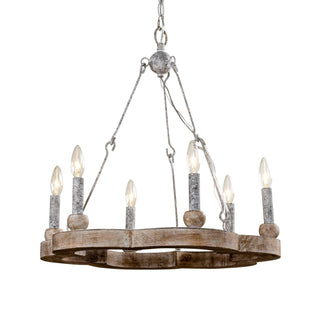 Mysilora Lustre Industriel Vintage Roue Bois Métal