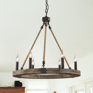 Mysilora Lustre Industriel Vintage Roue Bois Métal