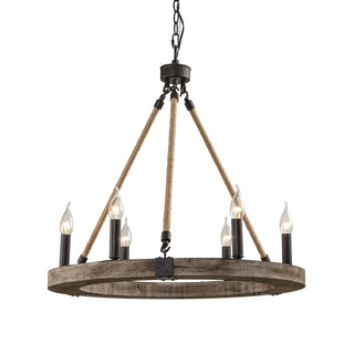 Mysilora Lustre Industriel Vintage Roue Bois Métal