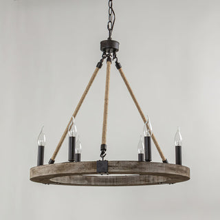 Mysilora Lustre Industriel Vintage Roue Bois Métal