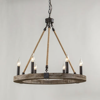 Mysilora Lustre Industriel Vintage Roue Bois Métal