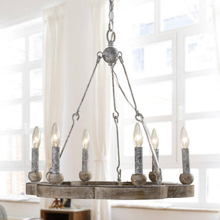 Mysilora Lustre Industriel Vintage Roue Bois Métal